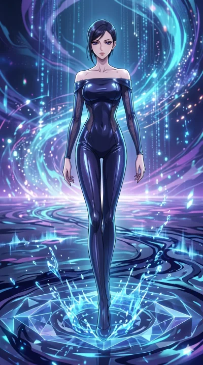 score_9, masterpiece, best quality, ultra-detailed, High-budget Anime Keyframe, vibrant colors, fluid line-art, expressive lighting, cinematic composition, Ufotable-style visual effects, top-tier animation quality, Japanese woman with delicate and el