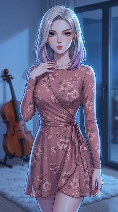 score_9, masterpiece, best quality, ultra-detailed, high-budget anime keyframe, tasteful artistic composition, Caucasian woman. close-up cowboy shot from the waist and thighs up, the character dominates the composition, filling the frame with her lar