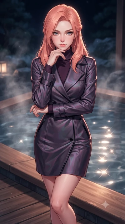score_9, masterpiece, best quality, ultra-detailed, high-budget anime keyframe, editorial fashion photography, tasteful artistic composition, Japanese woman. close-up cowboy shot from the waist and thighs up, the character dominates the composition, 