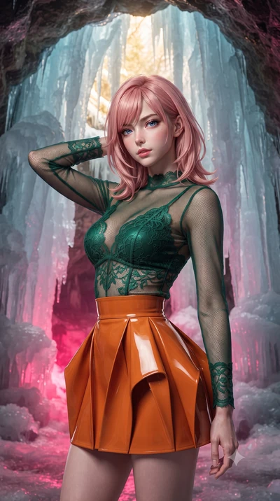 score_9, masterpiece, best quality, ultra-detailed, high-budget anime keyframe, editorial fashion photography, tasteful artistic composition, Japanese woman. close-up cowboy shot from the waist and thighs up, the character dominates the composition, 