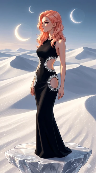 score_9, masterpiece, best quality, ultra-detailed, high-budget anime keyframe, editorial fashion photography, tasteful artistic composition, Japanese woman. cowboy shot from the thighs up, character and outfit filling the frame for maximum editorial