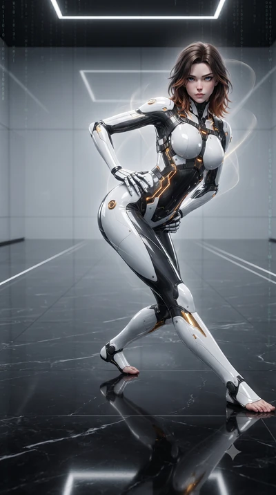 score_9, masterpiece, best quality, ultra-detailed, high-budget anime keyframe, editorial fashion photography, tasteful artistic composition, Korean woman. low angle full-body shot from head to toe showing her feet, filling the entire 9:16 vertical f