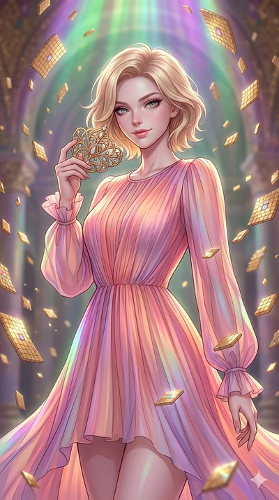 score_9, masterpiece, best quality, ultra-detailed, high-budget anime keyframe, editorial fashion photography, tasteful artistic composition, Caucasian woman, strictly human ears. close-up cowboy shot from the waist and thighs up, the character domin