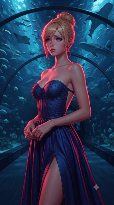 score_9, masterpiece, best quality, ultra-detailed, high-budget anime keyframe, editorial fashion photography, tasteful artistic composition, Caucasian woman, strictly human ears. close-up cowboy shot from the waist and thighs up, the character domin