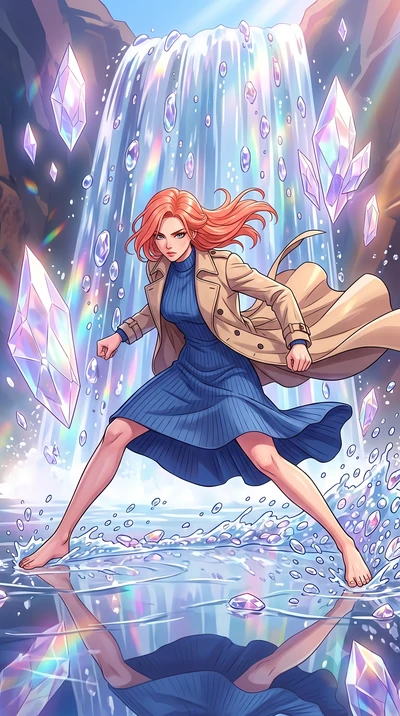 score_9, masterpiece, best quality, ultra-detailed, high-budget anime keyframe, clean line-art, cel-shading, Japanese woman. low angle full-body shot from head to toe showing her feet, filling the entire 9:16 vertical frame with her statuesque presen