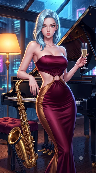 score_9, masterpiece, best quality, ultra-detailed, high-budget anime keyframe, semi-realistic 3D game render, editorial fashion photography, tasteful artistic composition, Korean woman. close-up cowboy shot from the waist and thighs up, the characte