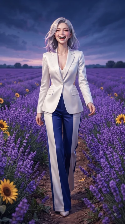 score_9, masterpiece, best quality, ultra-detailed, high-budget anime keyframe, editorial fashion photography, tasteful artistic composition, Caucasian woman. low angle full-body shot from head to toe showing her feet, filling the entire 9:16 vertica