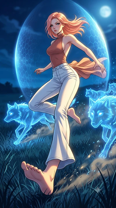 score_9, masterpiece, best quality, ultra-detailed, high-budget anime keyframe, clean line-art, cel-shading, Japanese woman. low angle full-body shot from head to toe showing her feet, filling the entire 9:16 vertical frame with her statuesque presen