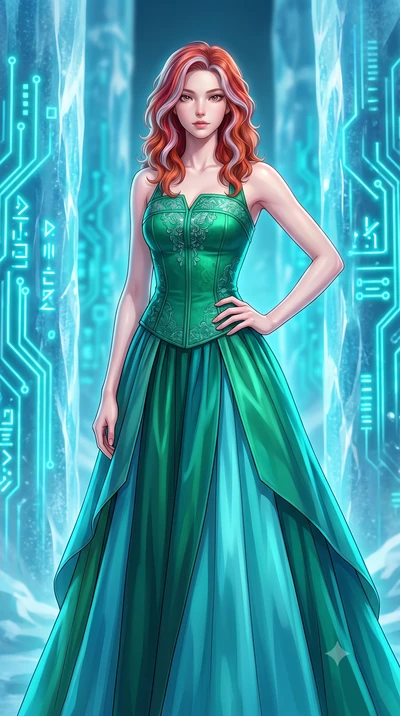 score_9, masterpiece, best quality, ultra-detailed, high-budget anime keyframe, editorial fashion photography, tasteful artistic composition, Caucasian woman woman. close-up cowboy shot from the waist and thighs up, the character dominates the compos