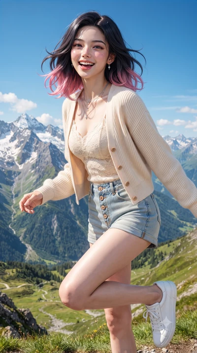 score_9, masterpiece, best quality, ultra-detailed, high-budget anime keyframe, editorial fashion photography, tasteful artistic composition, Korean woman. close-up cowboy shot from the waist and thighs up, the character dominates the composition, fi