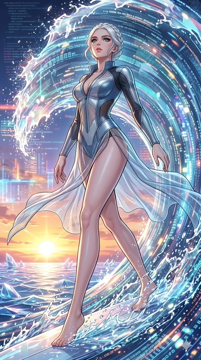 score_9, masterpiece, best quality, ultra-detailed, High-budget Anime Keyframe, vibrant colors, fluid line-art, expressive lighting, cinematic composition, Ufotable-style visual effects, top-tier animation quality, Caucasian woman with pale skin, blo