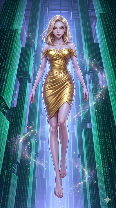 score_9, masterpiece, best quality, ultra-detailed, high-budget anime keyframe, editorial fashion photography, tasteful artistic composition, Korean woman. low angle full-body shot from head to toe showing her feet, filling the entire 9:16 vertical f