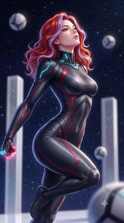 score_9, masterpiece, best quality, ultra-detailed, high-budget anime keyframe, semi-realistic 3D game render, editorial fashion photography, tasteful artistic composition, Caucasian woman. close-up cowboy shot from the waist and thighs up, the chara