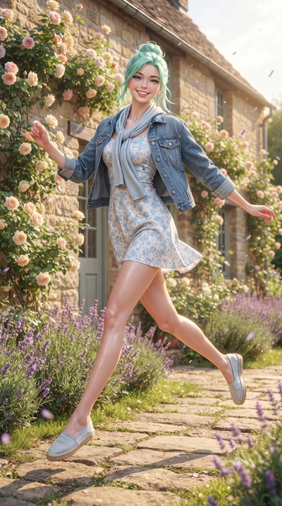 score_9, masterpiece, best quality, ultra-detailed, high-budget anime keyframe, editorial fashion photography, tasteful artistic composition, Japanese woman. low angle full-body shot from head to toe showing her feet, filling the entire 9:16 vertical