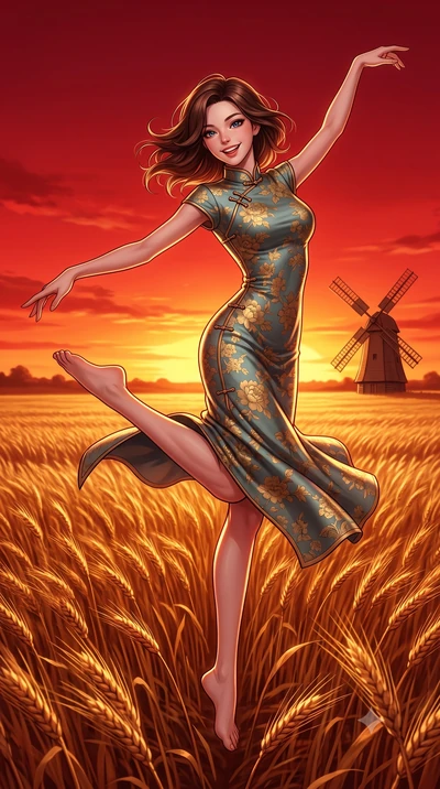 score_9, masterpiece, best quality, ultra-detailed, high-budget anime keyframe, editorial fashion photography, tasteful artistic composition, Korean woman. low angle full-body shot from head to toe showing her feet, filling the entire 9:16 vertical f