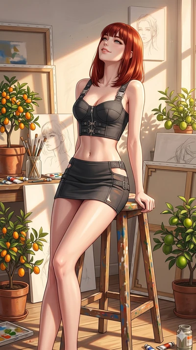score_9, masterpiece, best quality, ultra-detailed, high-budget anime keyframe, editorial fashion photography, tasteful artistic composition, Caucasian woman, strictly human ears. cowboy shot from the thighs up, character and outfit filling the frame