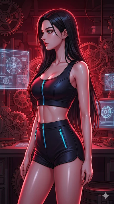 score_9, masterpiece, best quality, ultra-detailed, high-budget anime keyframe, editorial fashion photography, tasteful artistic composition, Korean woman. cowboy shot from the thighs up, character and outfit filling the frame for maximum editorial p