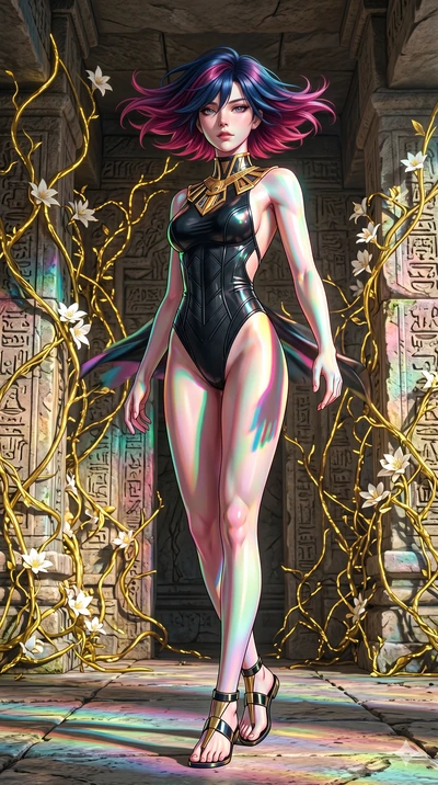 score_9, masterpiece, best quality, ultra-detailed, high-budget anime keyframe, editorial fashion photography, tasteful artistic composition, Korean woman. low angle full-body shot from head to toe showing her feet, filling the entire 9:16 vertical f