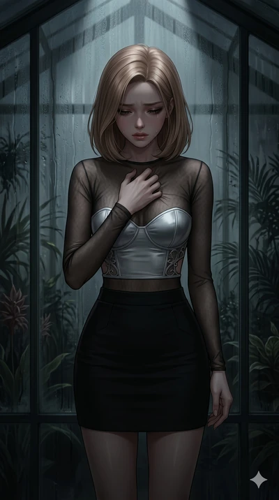 score_9, masterpiece, best quality, ultra-detailed, high-budget anime keyframe, editorial fashion photography, tasteful artistic composition, Korean woman. cowboy shot from the thighs up, character and outfit filling the frame for maximum editorial p