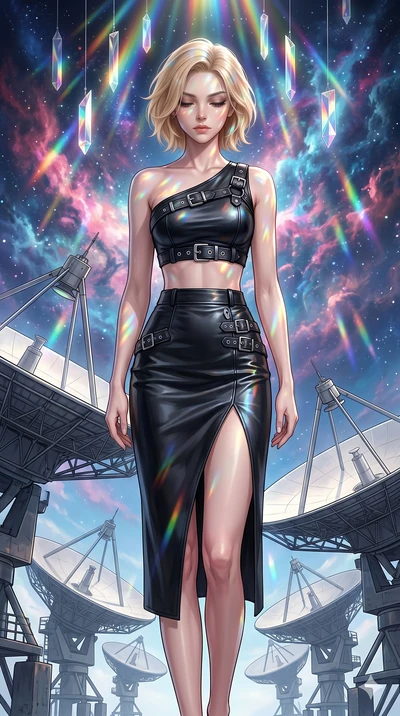 score_9, masterpiece, best quality, ultra-detailed, high-budget anime keyframe, editorial fashion photography, tasteful artistic composition, Caucasian woman, strictly human ears. cowboy shot from the thighs up, character and outfit filling the frame