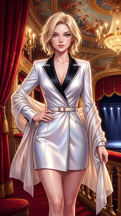 score_9, masterpiece, best quality, ultra-detailed, high-budget anime keyframe, semi-realistic 3D game render, editorial fashion photography, tasteful artistic composition, Caucasian woman. close-up cowboy shot from the waist and thighs up, the chara
