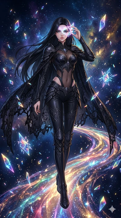 score_9, masterpiece, best quality, ultra-detailed, high-budget anime movie keyframe, cinematic anime lighting, intricate line art, Japanese woman. Dynamic full-body shot stretching the vertical silhouette across the 9:16 frame. adjusting a glowing m