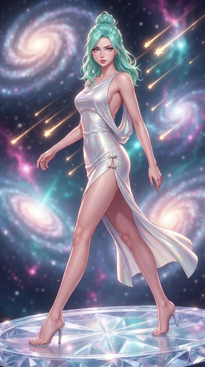 score_9, masterpiece, best quality, ultra-detailed, high-budget anime keyframe, editorial fashion photography, tasteful artistic composition, Japanese woman. low angle full-body shot from head to toe showing her feet, filling the entire 9:16 vertical