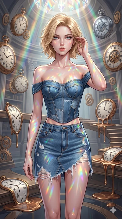 score_9, masterpiece, best quality, ultra-detailed, high-budget anime keyframe, editorial fashion photography, tasteful artistic composition, Caucasian woman, strictly human ears. cowboy shot from the thighs up, character and outfit filling the frame