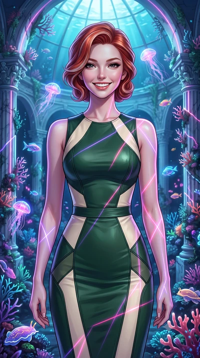 score_9, masterpiece, best quality, ultra-detailed, high-budget anime keyframe, editorial fashion photography, tasteful artistic composition, Caucasian woman, strictly human ears. close-up cowboy shot from the waist and thighs up, the character domin