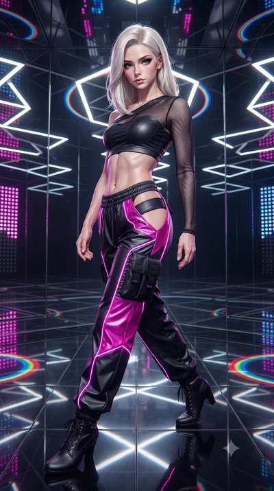 score_9, masterpiece, best quality, ultra-detailed, high-budget anime keyframe, editorial fashion photography, tasteful artistic composition, Caucasian woman. close-up cowboy shot from the waist and thighs up, the character dominates the composition,