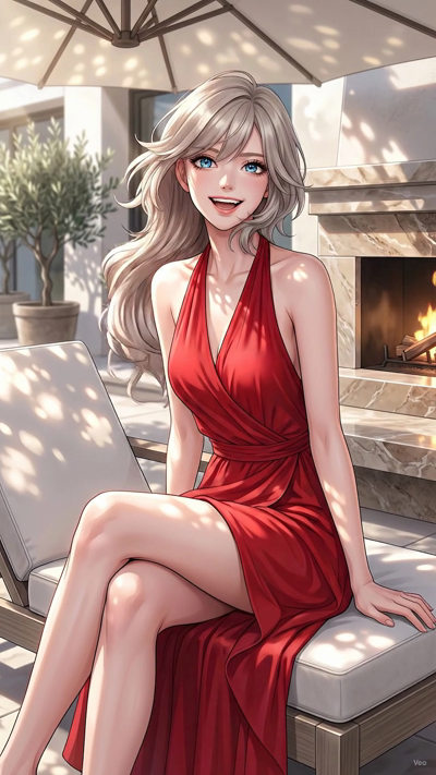 Character blinking, looking at camera with a subtle, natural expression, moving slowly and naturally. Their hair sways gently in a quiet draft of air while maintaining their original pose. The camera executes a very slow, smooth dolly-in. The backgro