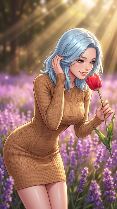 score_9, masterpiece, best quality, ultra-detailed, high-budget anime keyframe, editorial fashion photography, tasteful artistic composition, Korean woman. close-up cowboy shot from the waist and thighs up, the character dominates the composition, fi