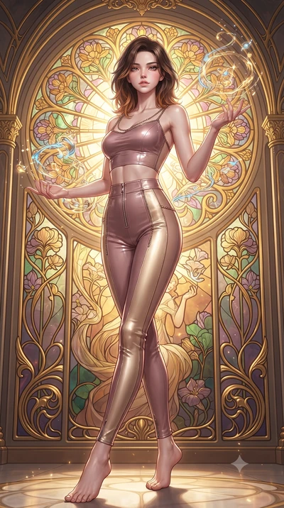 score_9, masterpiece, best quality, ultra-detailed, high-budget anime keyframe, editorial fashion photography, tasteful artistic composition, Korean woman. low angle full-body shot from head to toe showing her feet, filling the entire 9:16 vertical f