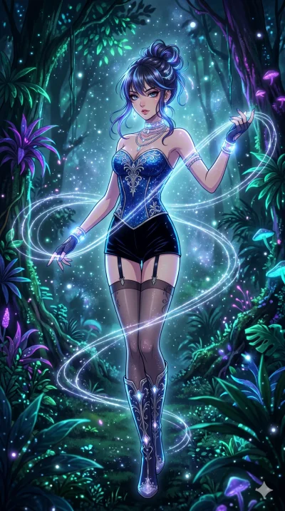 score_9, masterpiece, best quality, ultra-detailed, high-budget anime movie keyframe, cinematic anime lighting, intricate line art, Japanese anime girl. Dynamic full-body shot stretching the vertical silhouette across the 9:16 frame. weaving threads 