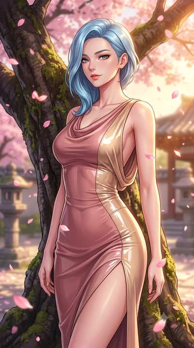 score_9, masterpiece, best quality, ultra-detailed, high-budget anime keyframe, editorial fashion photography, tasteful artistic composition, Korean woman. close-up cowboy shot from the waist and thighs up, the character dominates the composition, fi