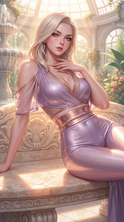 score_9, masterpiece, best quality, ultra-detailed, high-budget anime keyframe, editorial fashion photography, tasteful artistic composition, Caucasian woman. close-up cowboy shot from the waist and thighs up, the character dominates the composition,