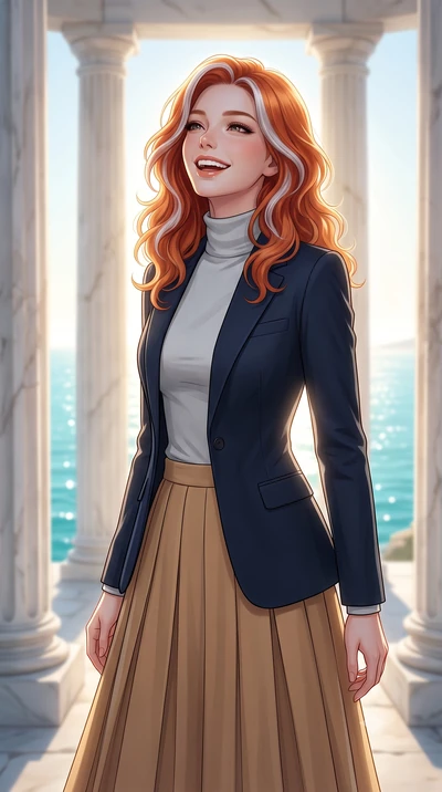 score_9, masterpiece, best quality, ultra-detailed, high-budget anime keyframe, editorial fashion photography, tasteful artistic composition, Caucasian woman, strictly human ears. close-up cowboy shot from the waist and thighs up, the character domin