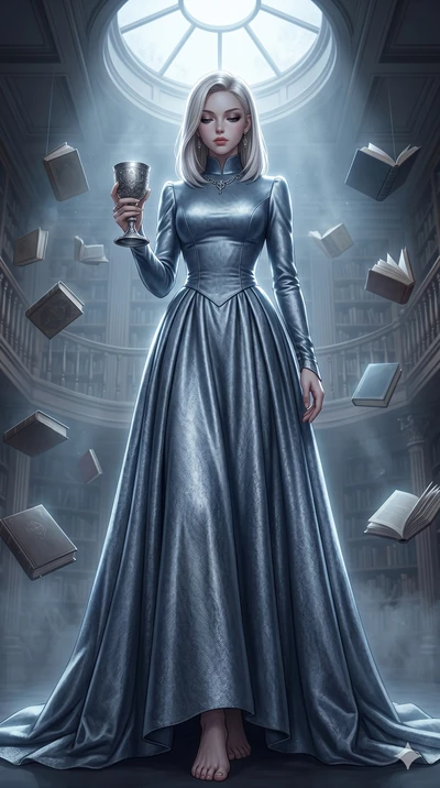 score_9, masterpiece, best quality, ultra-detailed, high-budget anime keyframe, editorial fashion photography, tasteful artistic composition, Caucasian woman, strictly human ears. low angle full-body shot from head to toe showing her feet, filling th