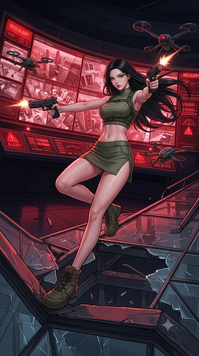 score_9, masterpiece, best quality, ultra-detailed, high-budget anime keyframe, editorial fashion photography, tasteful artistic composition, Korean woman. low angle full-body shot from head to toe showing her feet, filling the entire 9:16 vertical f