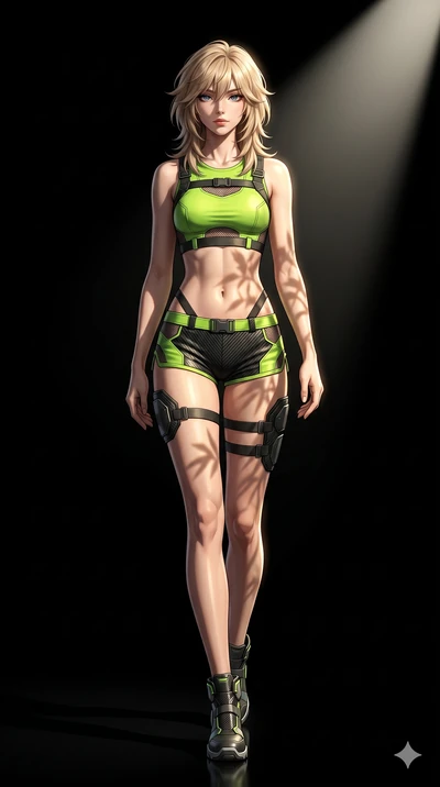score_9, masterpiece, best quality, ultra-detailed, high-budget anime keyframe, editorial fashion photography, tasteful artistic composition, Japanese woman. low angle full-body shot from head to toe showing her feet, filling the entire 9:16 vertical