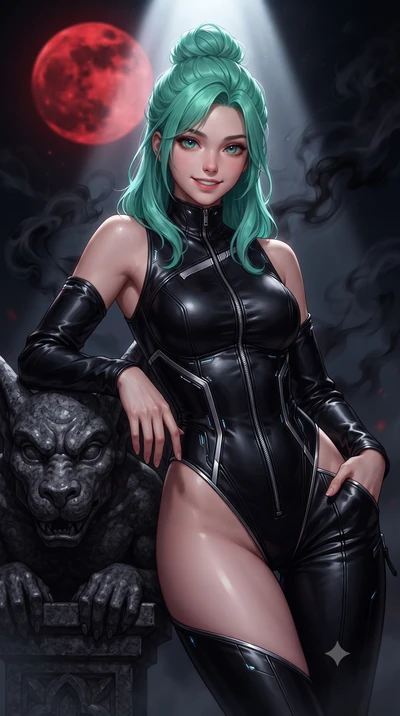 score_9, masterpiece, best quality, ultra-detailed, high-budget anime keyframe, editorial fashion photography, tasteful artistic composition, Japanese woman. close-up cowboy shot from the waist and thighs up, the character dominates the composition, 
