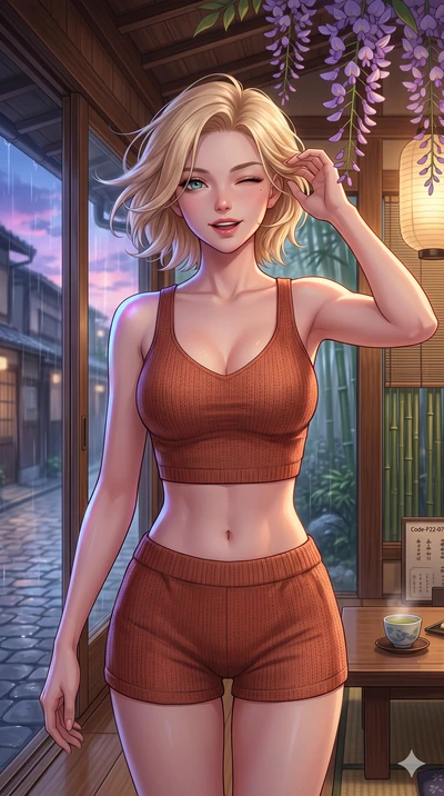 score_9, masterpiece, best quality, ultra-detailed, high-budget anime keyframe, vibrant anime aesthetic, Caucasian woman, strictly human ears. close-up cowboy shot from the waist and thighs up, the character dominates the composition, filling the fra