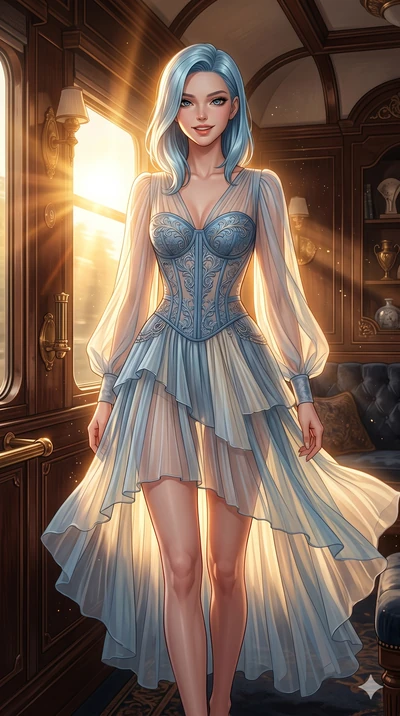 score_9, masterpiece, best quality, ultra-detailed, high-budget anime keyframe, editorial fashion photography, tasteful artistic composition, Korean woman. cowboy shot from the thighs up, character and outfit filling the frame for maximum editorial p
