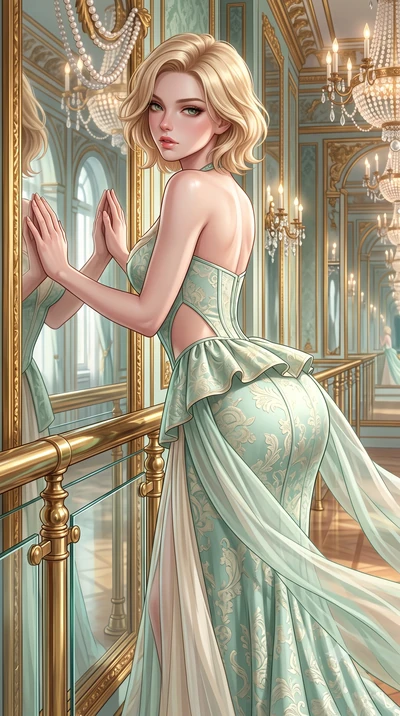 score_9, masterpiece, best quality, ultra-detailed, high-budget anime keyframe, semi-realistic 3D game render, editorial fashion photography, tasteful artistic composition, Caucasian woman. close-up cowboy shot from the waist and thighs up, the chara