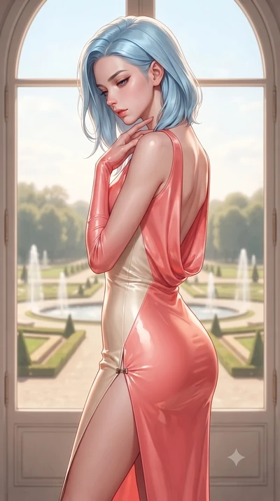 score_9, masterpiece, best quality, ultra-detailed, high-budget anime keyframe, editorial fashion photography, tasteful artistic composition, Korean woman. close-up cowboy shot from the waist and thighs up, the character dominates the composition, fi