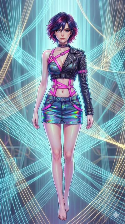 score_9, masterpiece, best quality, ultra-detailed, high-budget anime keyframe, Caucasian woman, strictly human ears. upper body close-up from the thighs up, character filling the screen for maximum presence. floating suspended in an ethereal loom ro