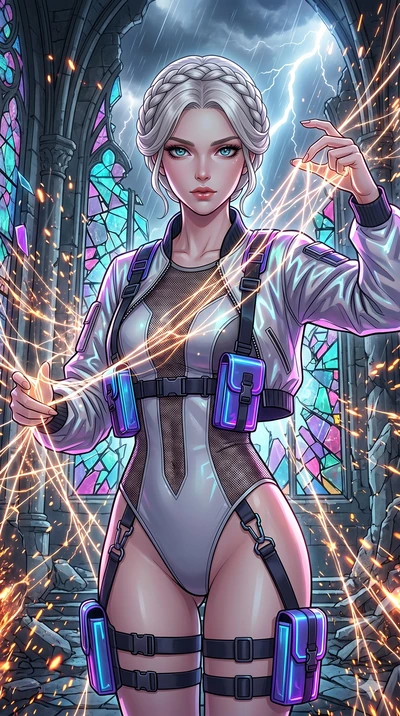 score_9, masterpiece, best quality, ultra-detailed, high-budget anime movie keyframe, cinematic anime lighting, intricate line art, Caucasian (strictly human ears) woman. Upper body filling screen focusing on her alluring features and slim-fit silhou