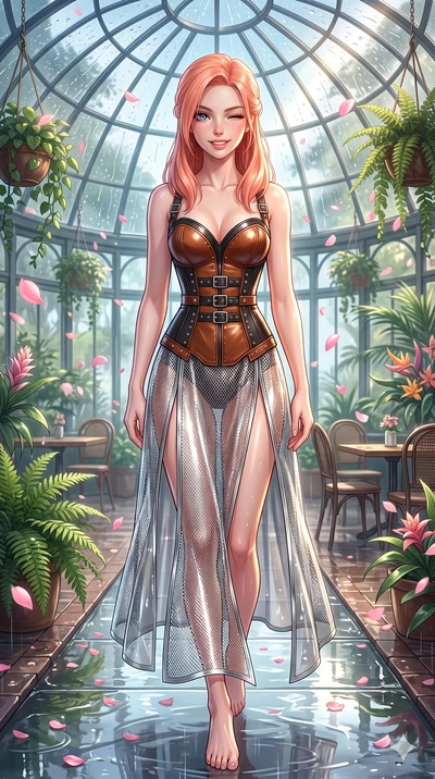 score_9, masterpiece, best quality, ultra-detailed, high-budget anime keyframe, vibrant anime aesthetic, Japanese woman. close-up cowboy shot from the waist and thighs up, the character dominates the composition, filling the frame with her large pres