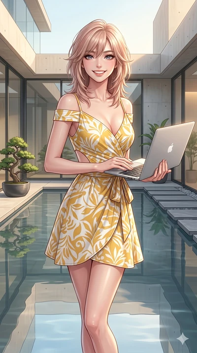 score_9, masterpiece, best quality, ultra-detailed, high-budget anime keyframe, editorial fashion photography, tasteful artistic composition, Japanese woman. cowboy shot from the thighs up, character and outfit filling the frame for maximum editorial