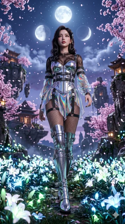 score_9, masterpiece, best quality, ultra-detailed, Photorealistic 8k CG, masterpiece, hyper-realistic SSS skin texture, cinematic ray-tracing, every pore and strand of hair rendered with extreme precision, 8k resolution, Korean woman with idol-like 